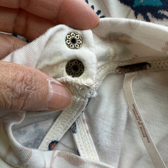 Free People Blouse Mock Neck Floral Open-Back Sleeveless Multicolor Sz S - Picture 5 of 7